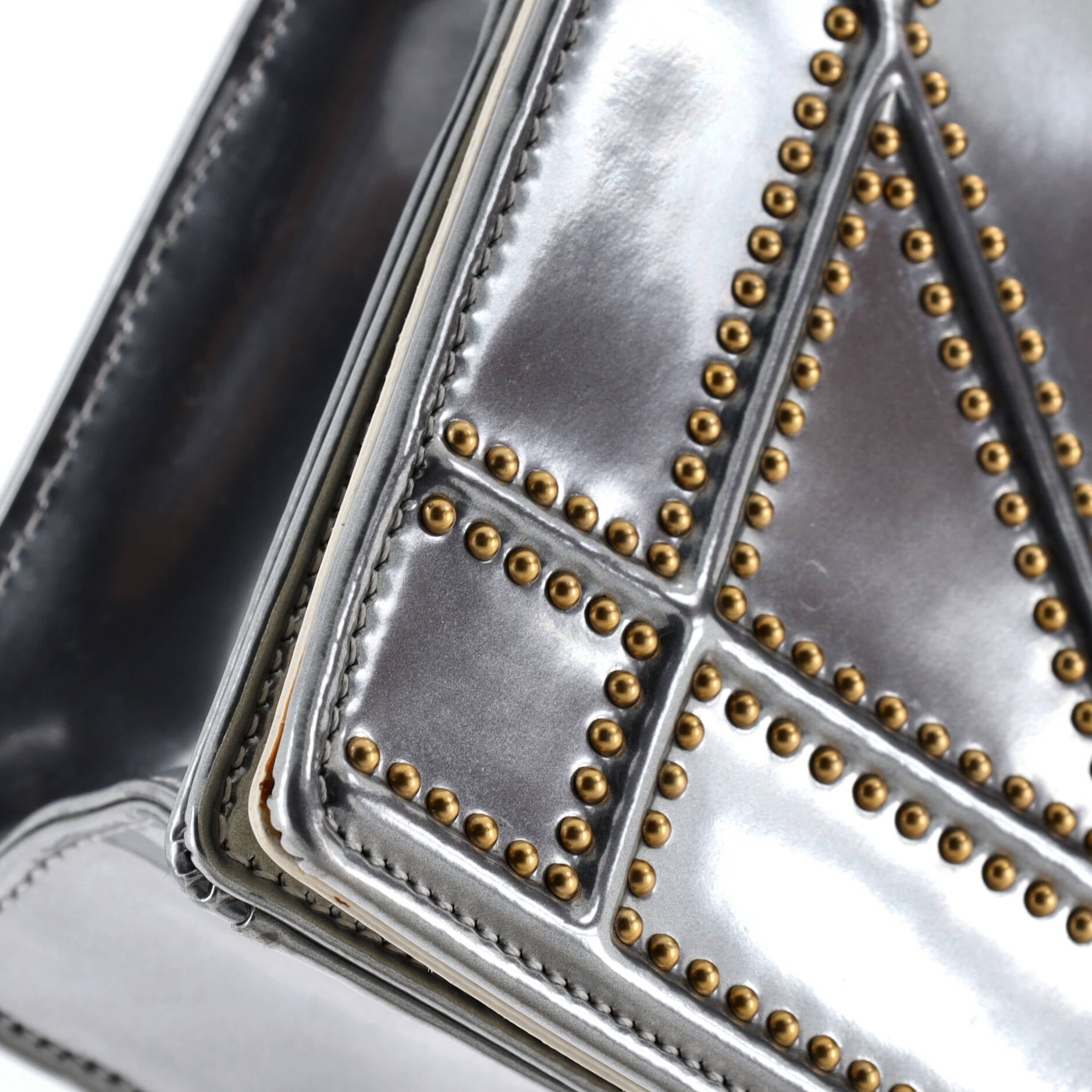 Diorama Flap Bag Studded Patent Small