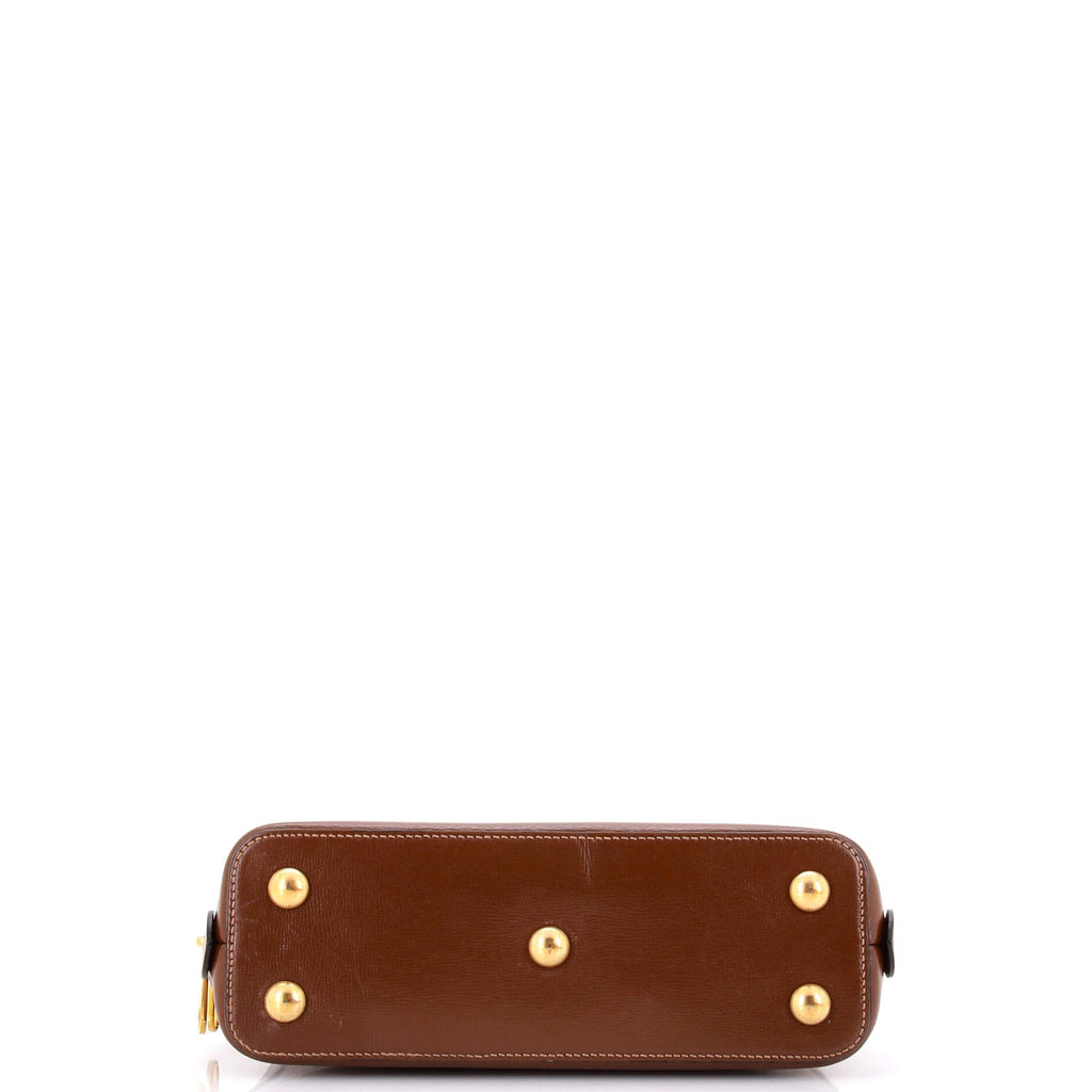 Horsebit 1955 Top Handle Bag GG Coated Canvas with Leather Small