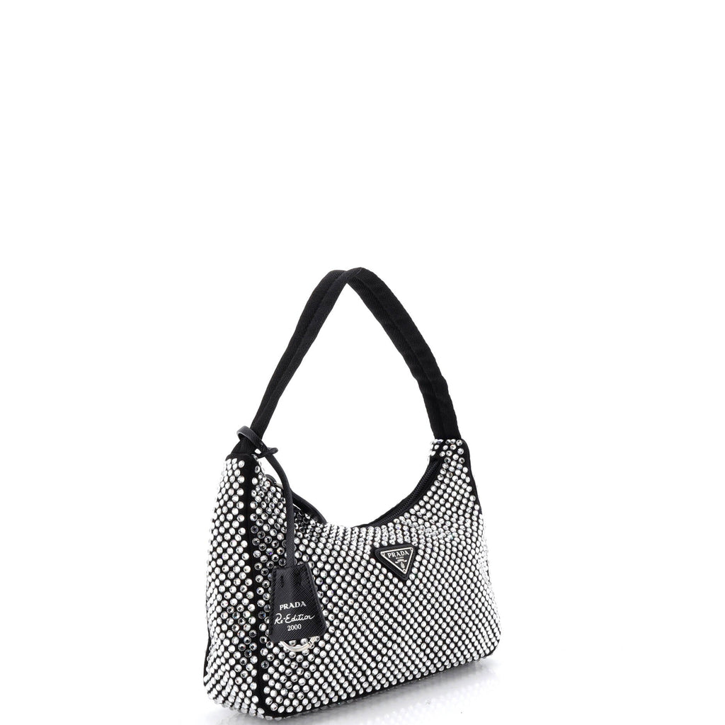 Re-Edition 2000 Hobo Crystal Embellished Satin Mini