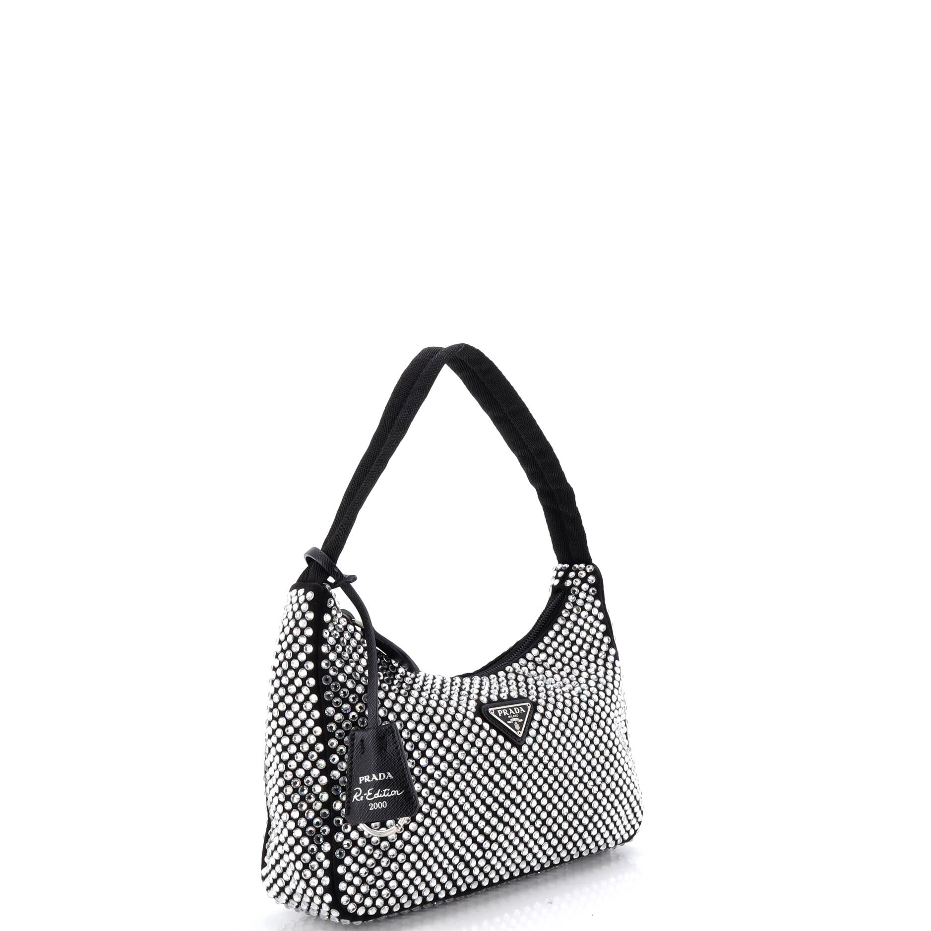 Re-Edition 2000 Hobo Crystal Embellished Satin Mini