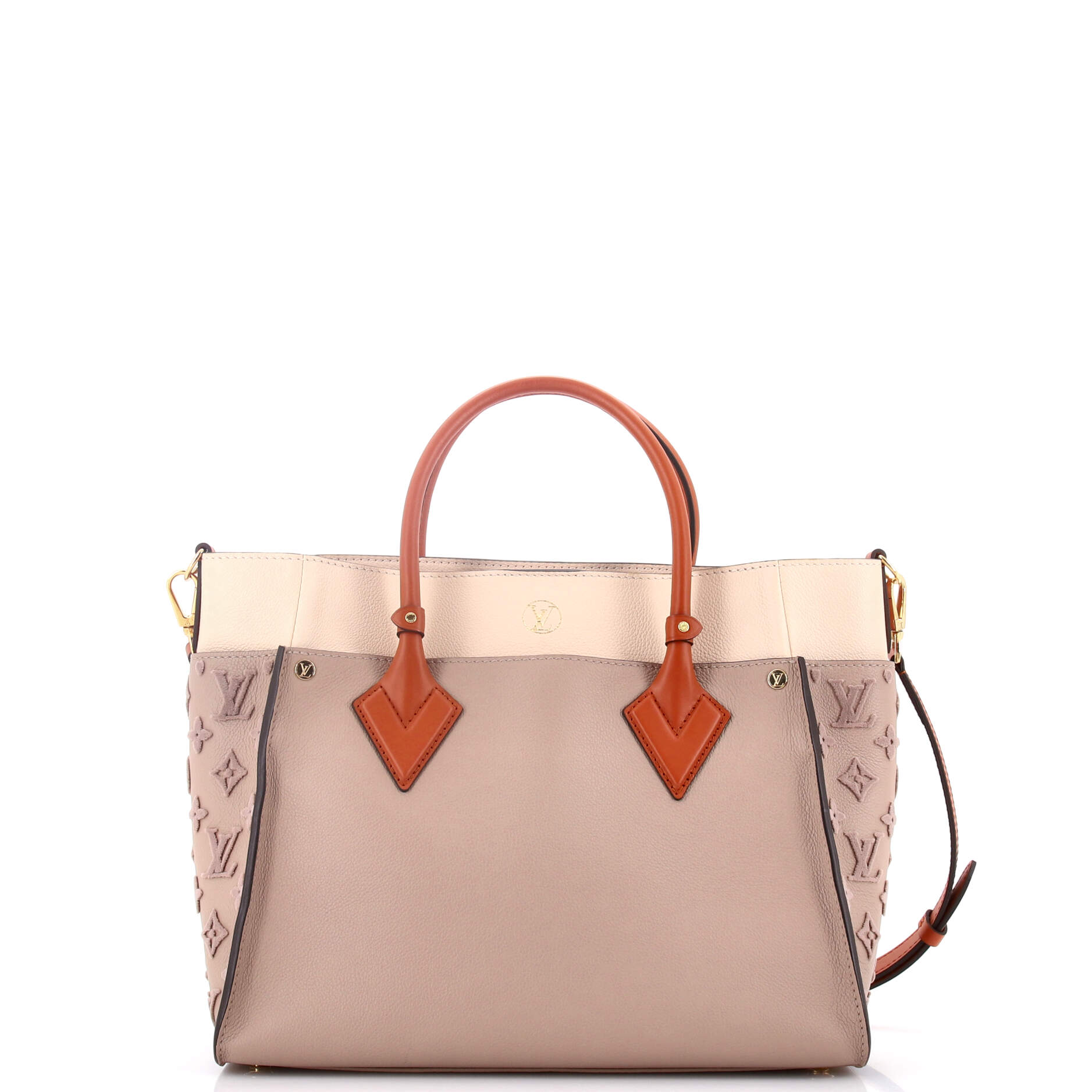 On My Side Tote Monogram Tuffetage Leather MM