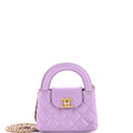 Kelly Top Handle Shopping Bag Quilted Shiny Aged Calfskin Nano