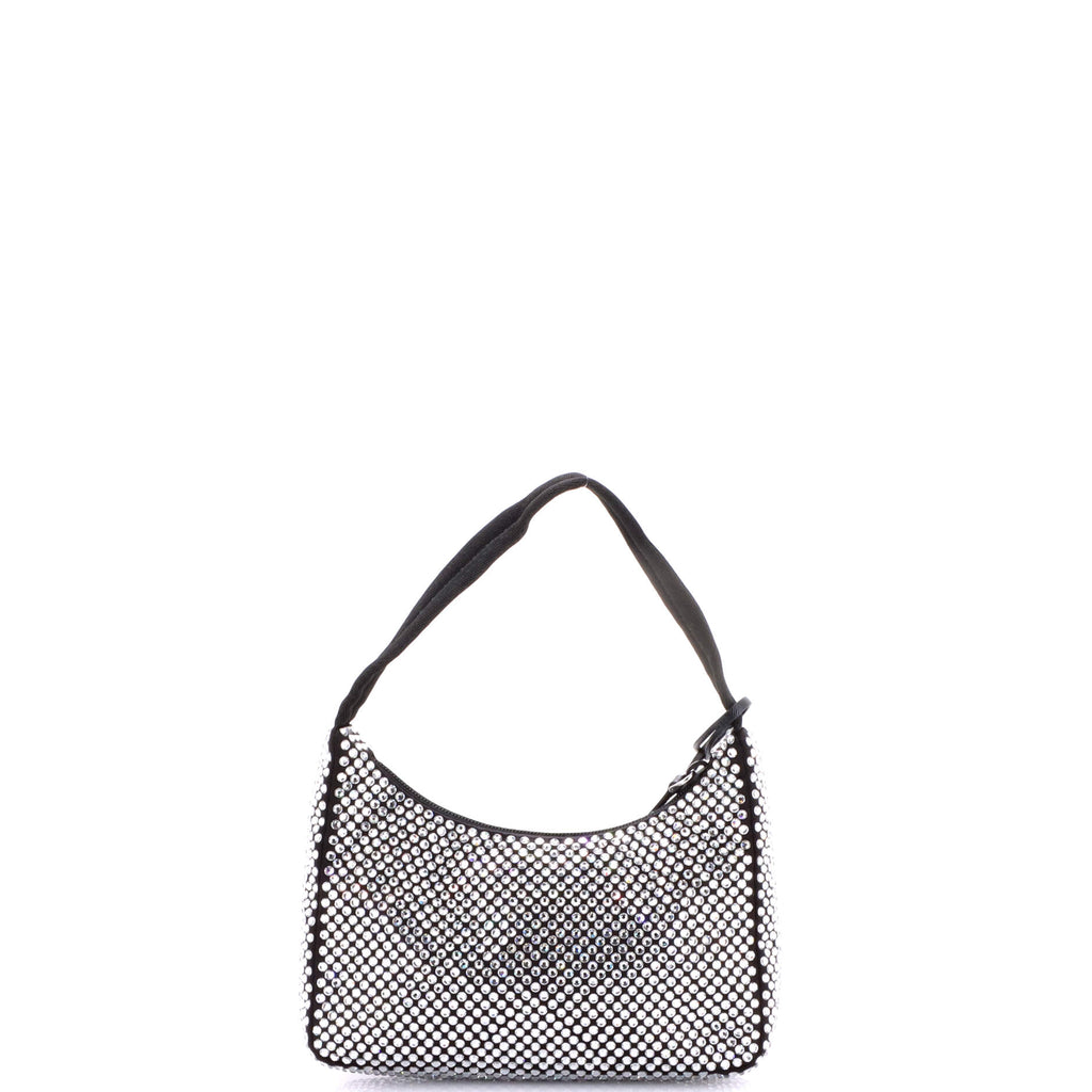 Re-Edition 2000 Hobo Crystal Embellished Satin Mini
