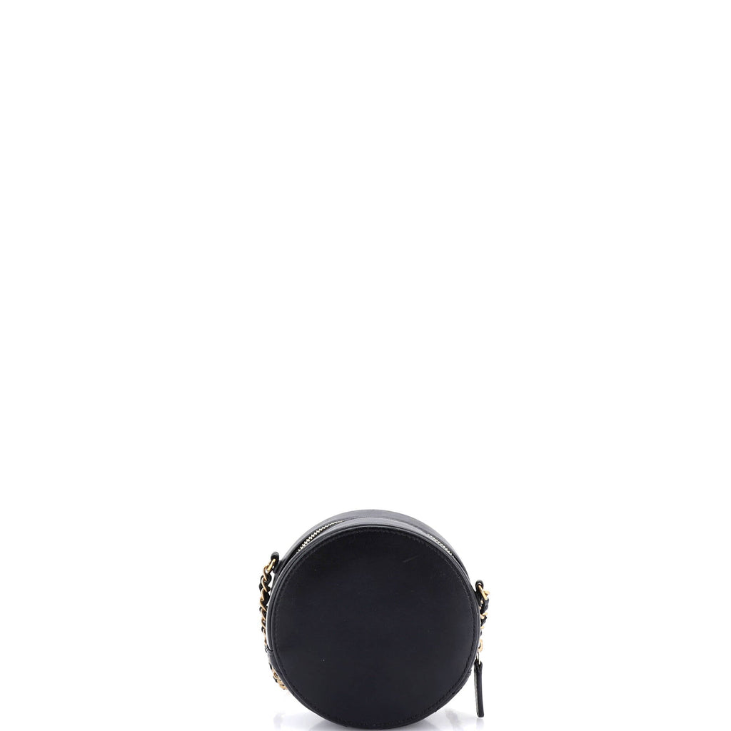Lucky Charms Round Clutch With Chain Embellished Lambskin