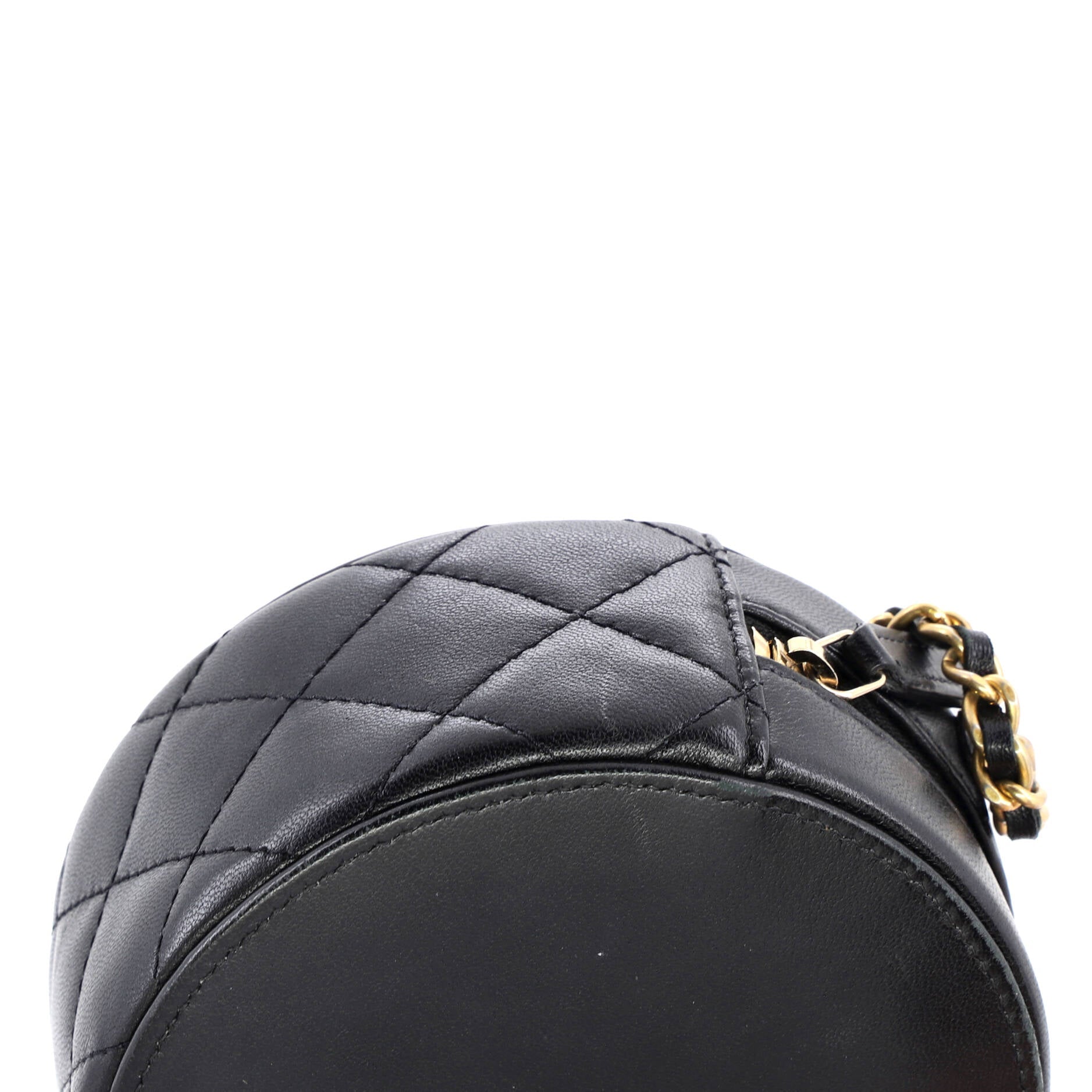 Lucky Charms Round Clutch With Chain Embellished Lambskin
