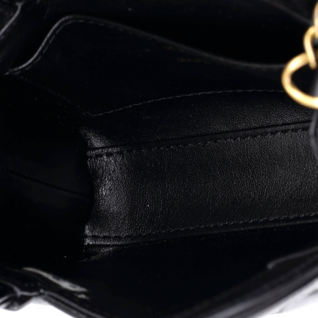 Kelly Top Handle Shopping Bag Quilted Shiny Aged Calfskin Nano