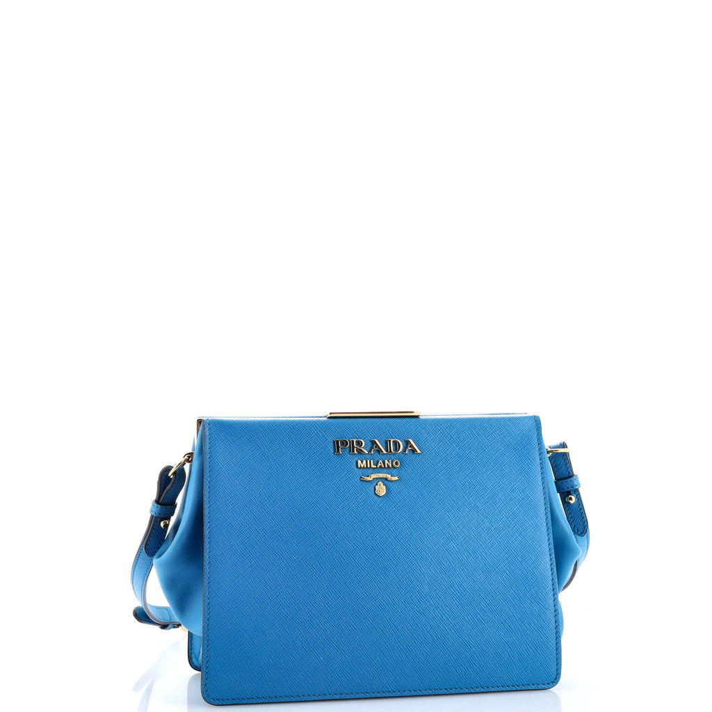 Light Frame Shoulder Bag Saffiano Leather Small