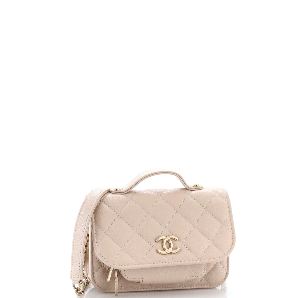 Business Affinity Flap Clutch with Chain Quilted Caviar