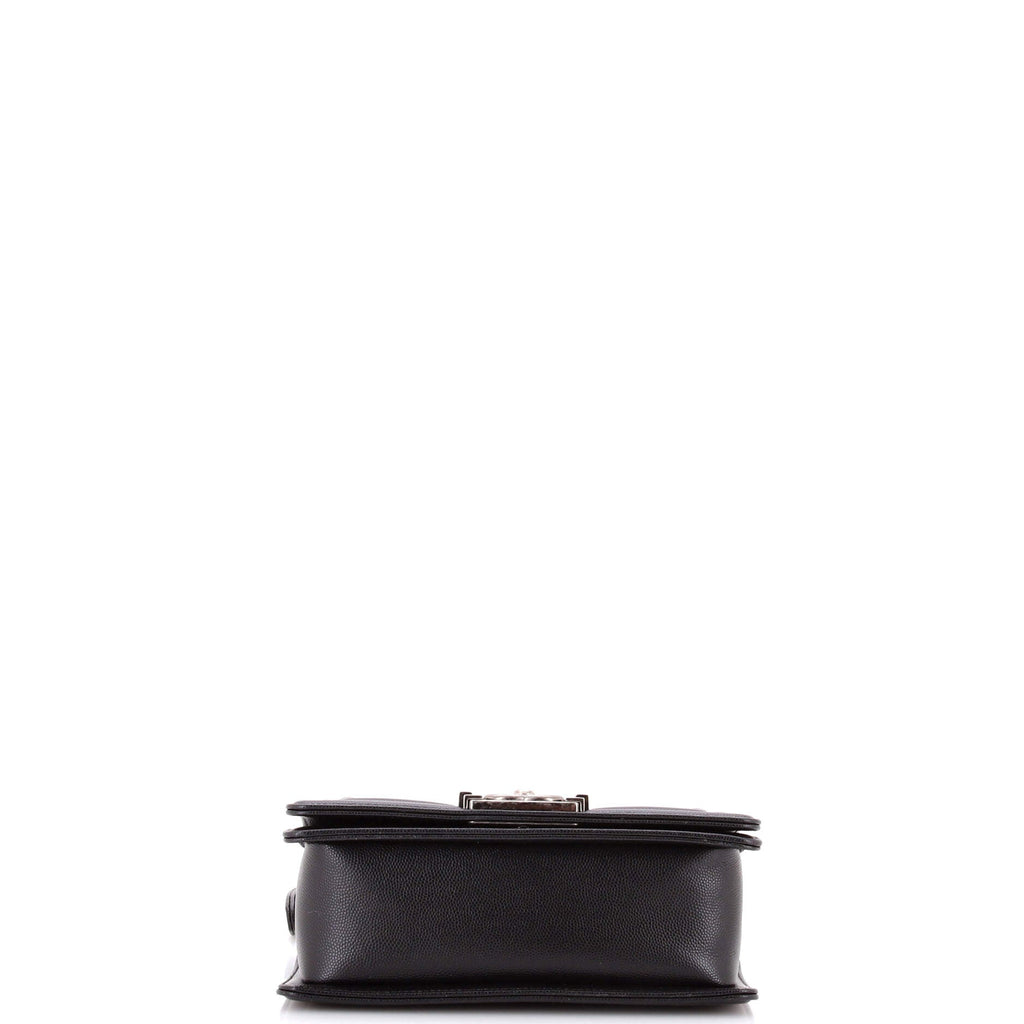 Boy Flap Bag Quilted Caviar Small