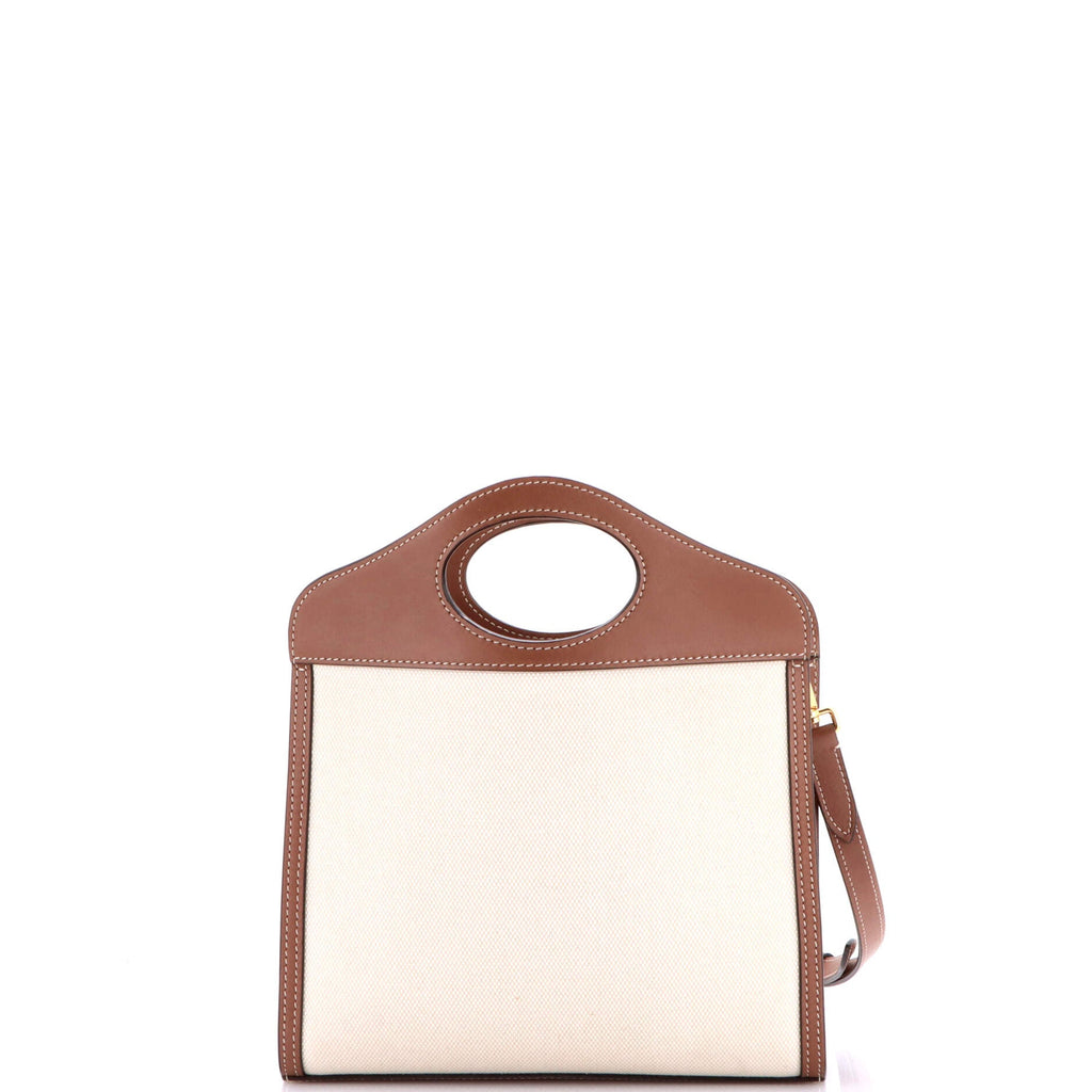Logo Pocket Tote Canvas with Leather Mini