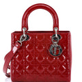 Lady Dior Bag Cannage Quilt Patent Medium