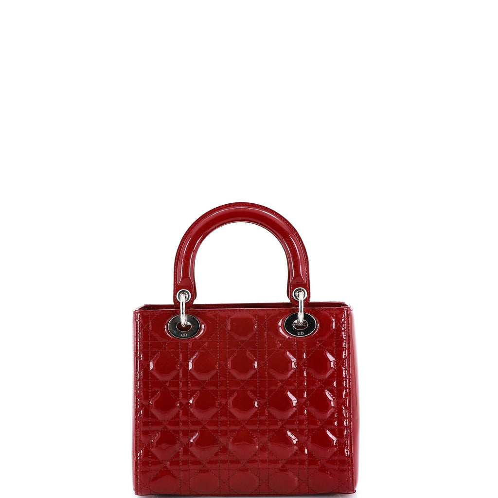 Lady Dior Bag Cannage Quilt Patent Medium