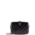 Framed Box Clutch with Chain Quilted Patent Small