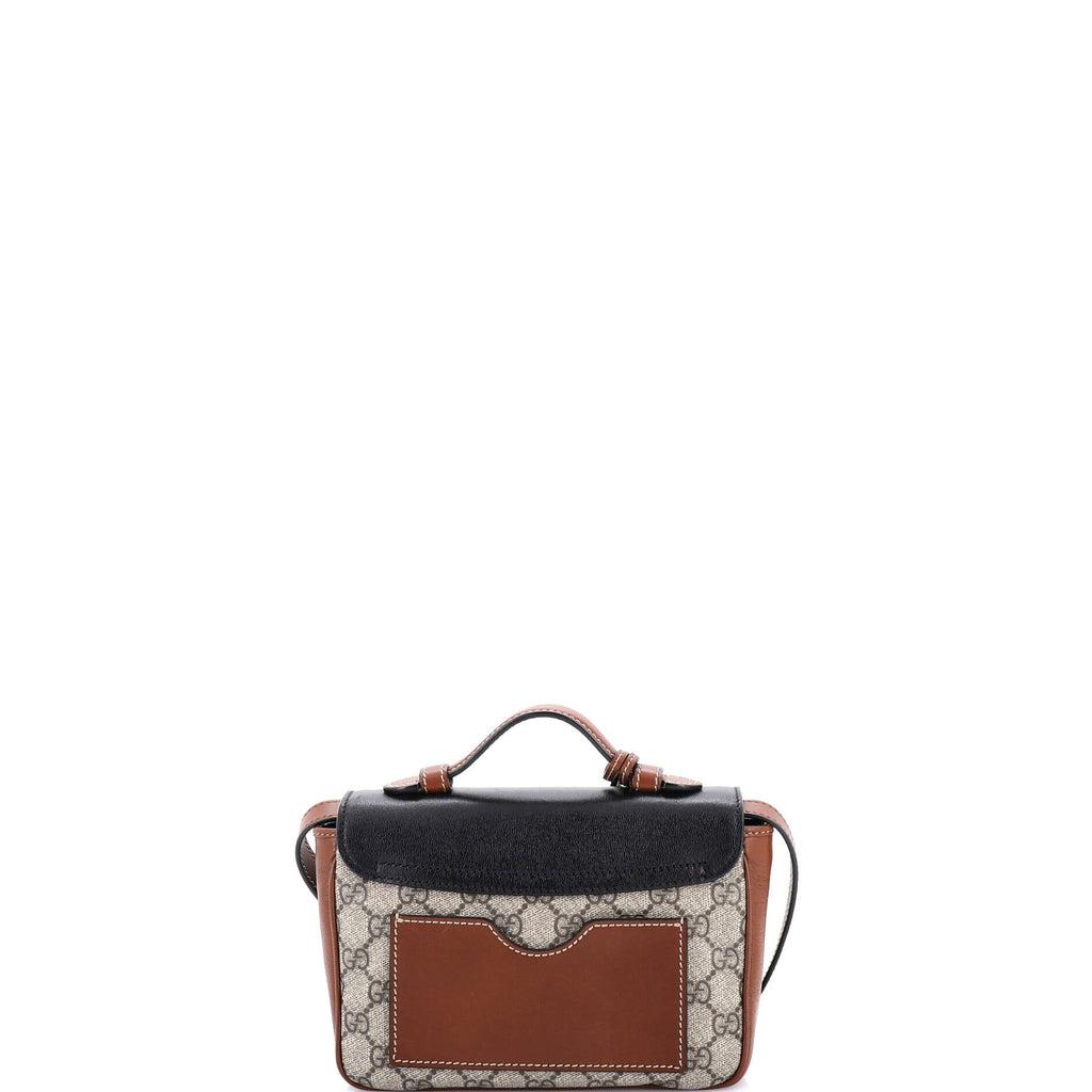Padlock Front Pocket Flap Shoulder Bag GG Coated Canvas and Leather Mini