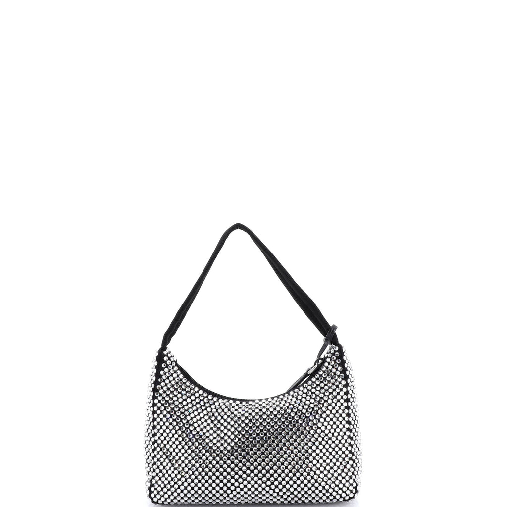 Re-Edition 2000 Hobo Crystal Embellished Satin Mini