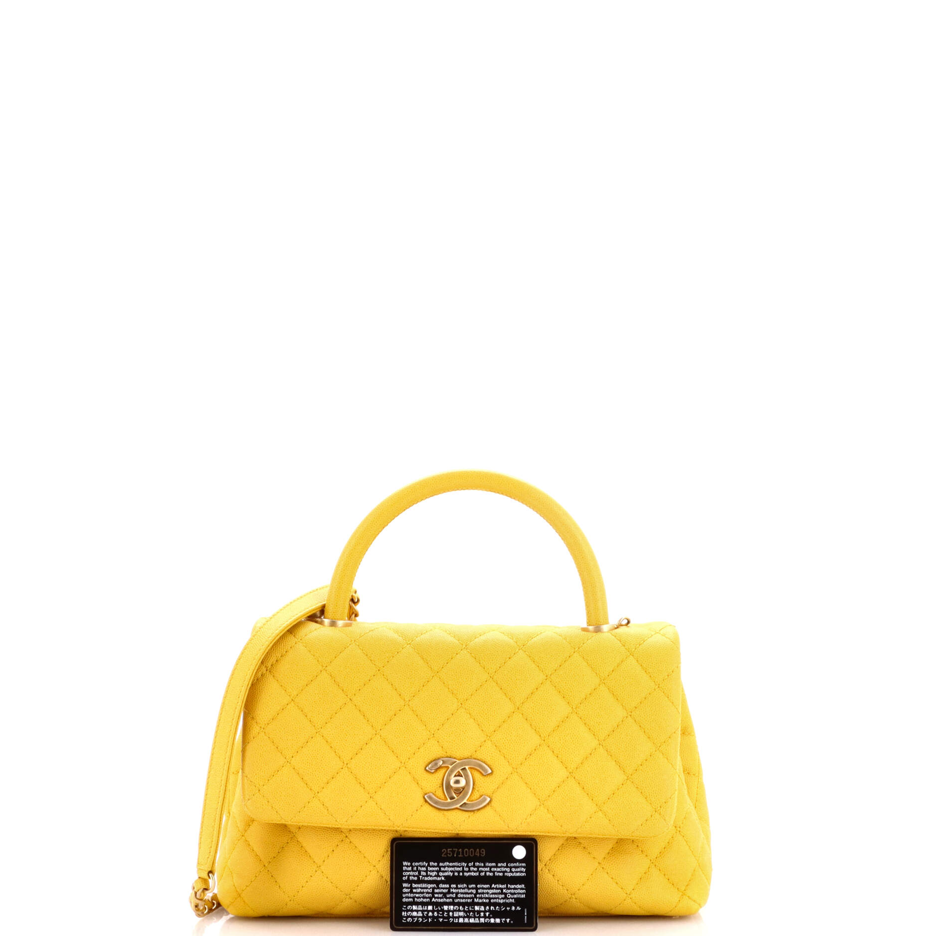 Coco Top Handle Bag Quilted Caviar Small