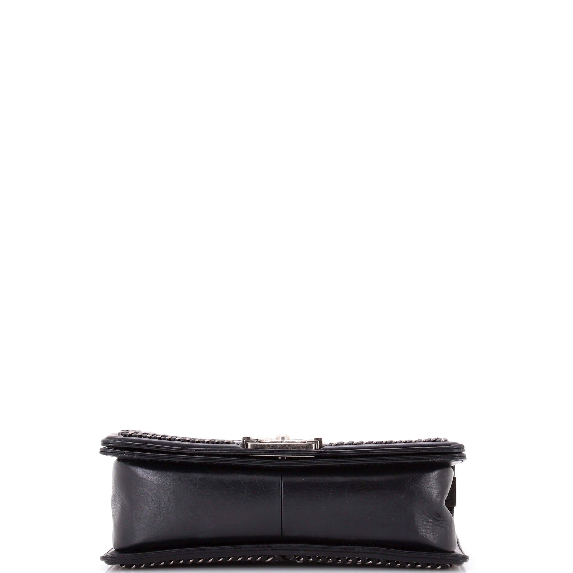 Chain Handle Boy Flap Bag Quilted Glazed Calfskin Old Medium