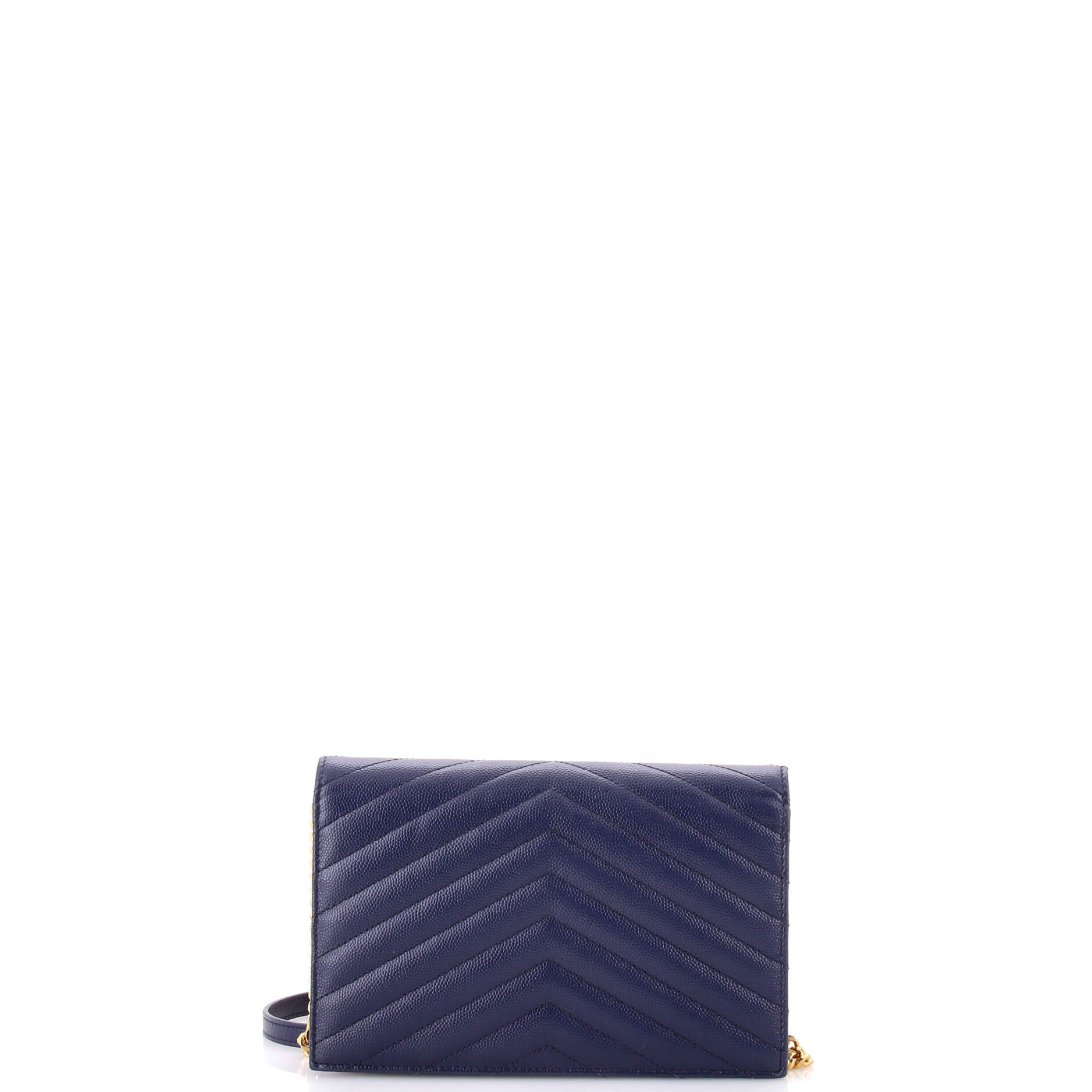 Classic Monogram Wallet on Chain Matelasse Chevron Leather Small