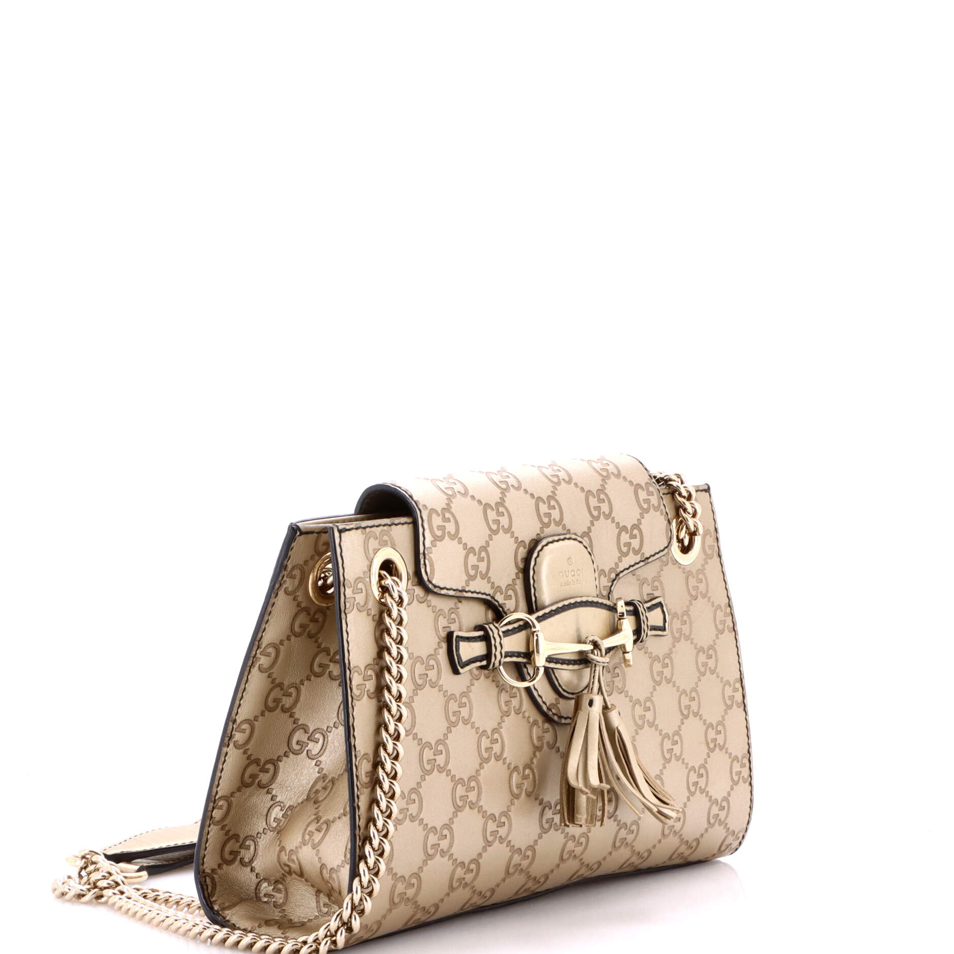 Emily Chain Flap Shoulder Bag Guccissima Leather Small