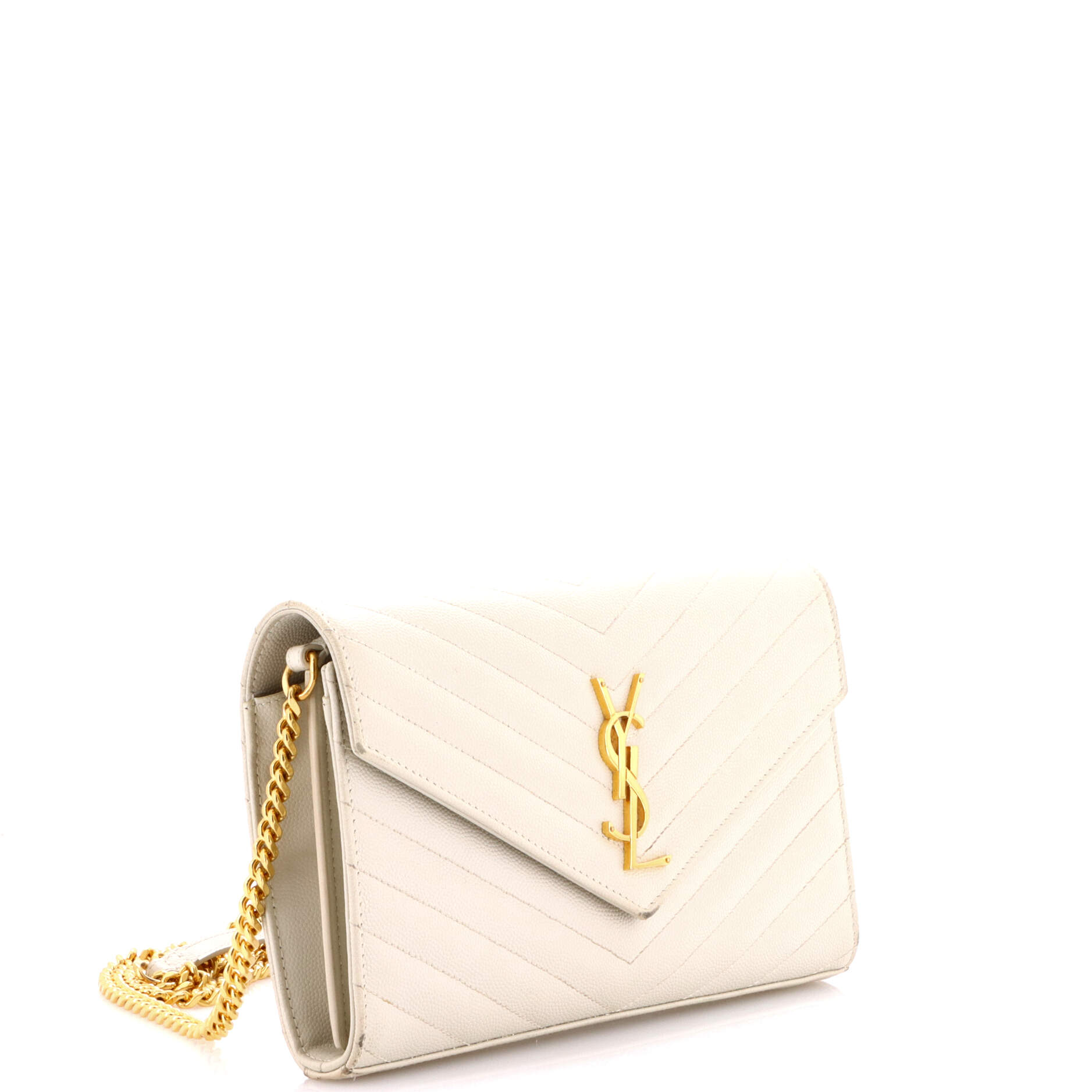 Classic Monogram Wallet on Chain Matelasse Chevron Leather Medium