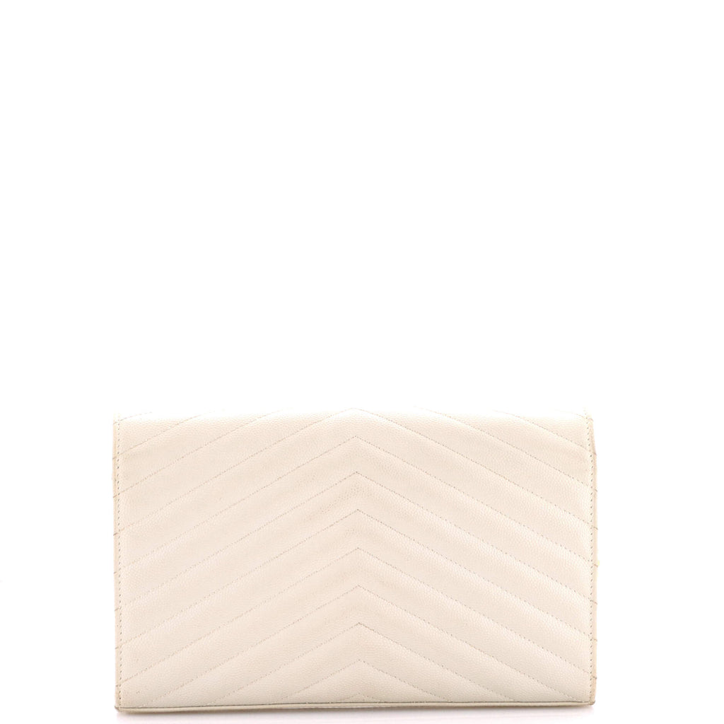Classic Monogram Wallet on Chain Matelasse Chevron Leather Medium