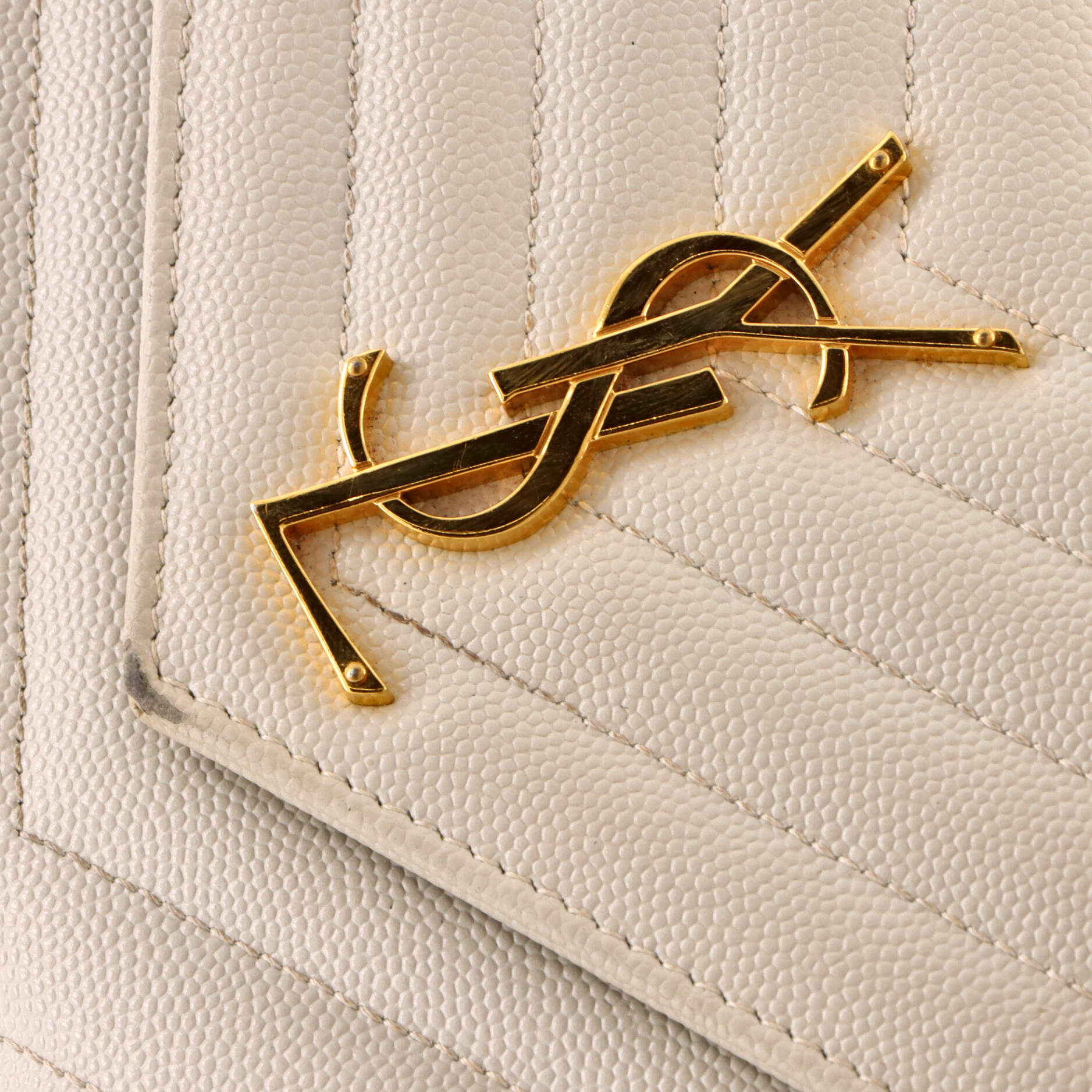 Classic Monogram Wallet on Chain Matelasse Chevron Leather Medium