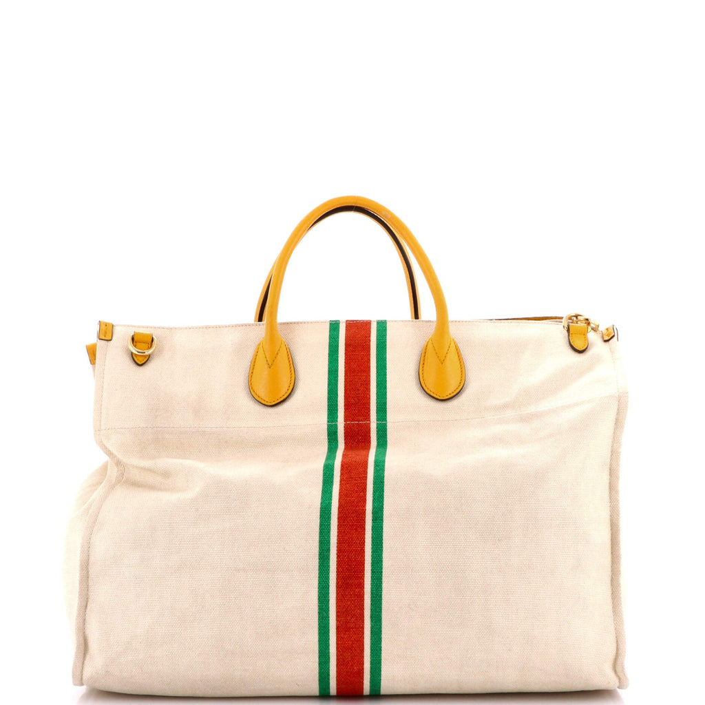 Interlocking G Web Tote Canvas Large