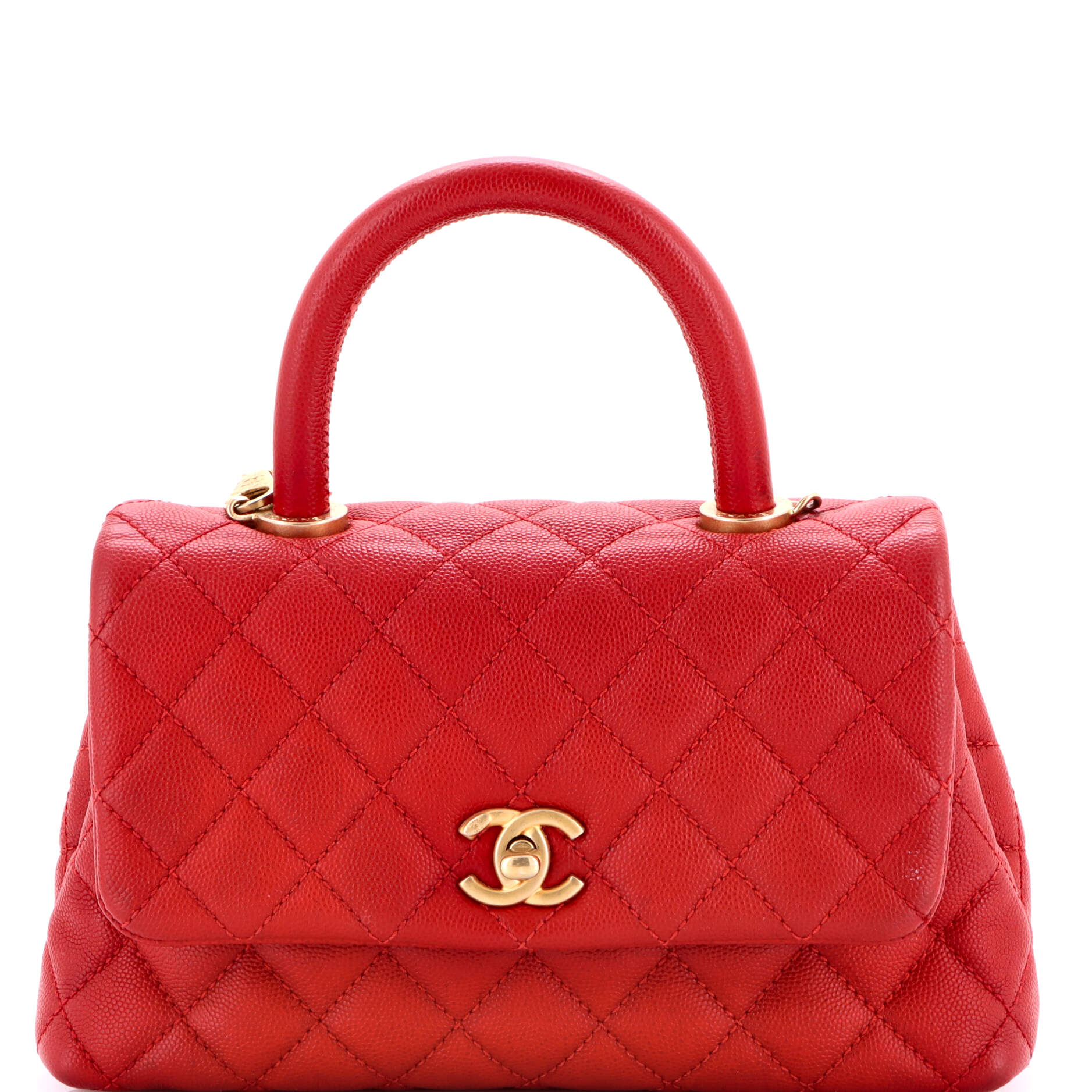 Coco Top Handle Bag Quilted Caviar Mini