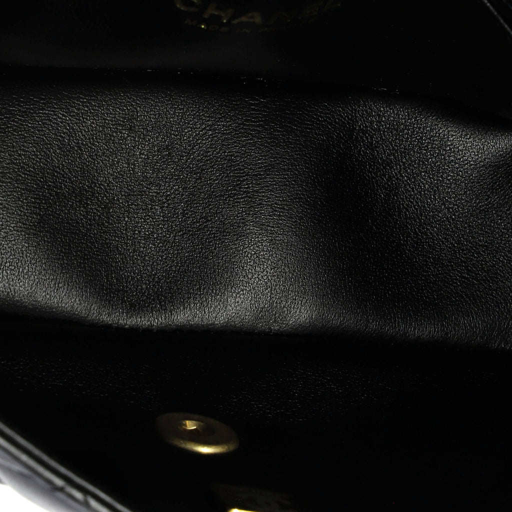 Classic Single Flap Metal Top Handle Bag Quilted Lambskin Mini