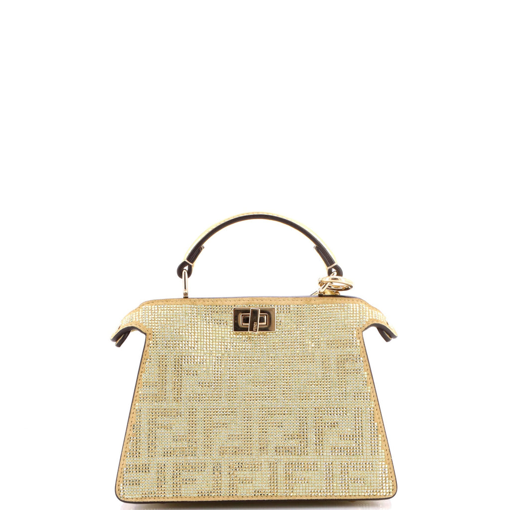 Peekaboo ISeeU Bag Zucca Crystal Embellished Suede Petite
