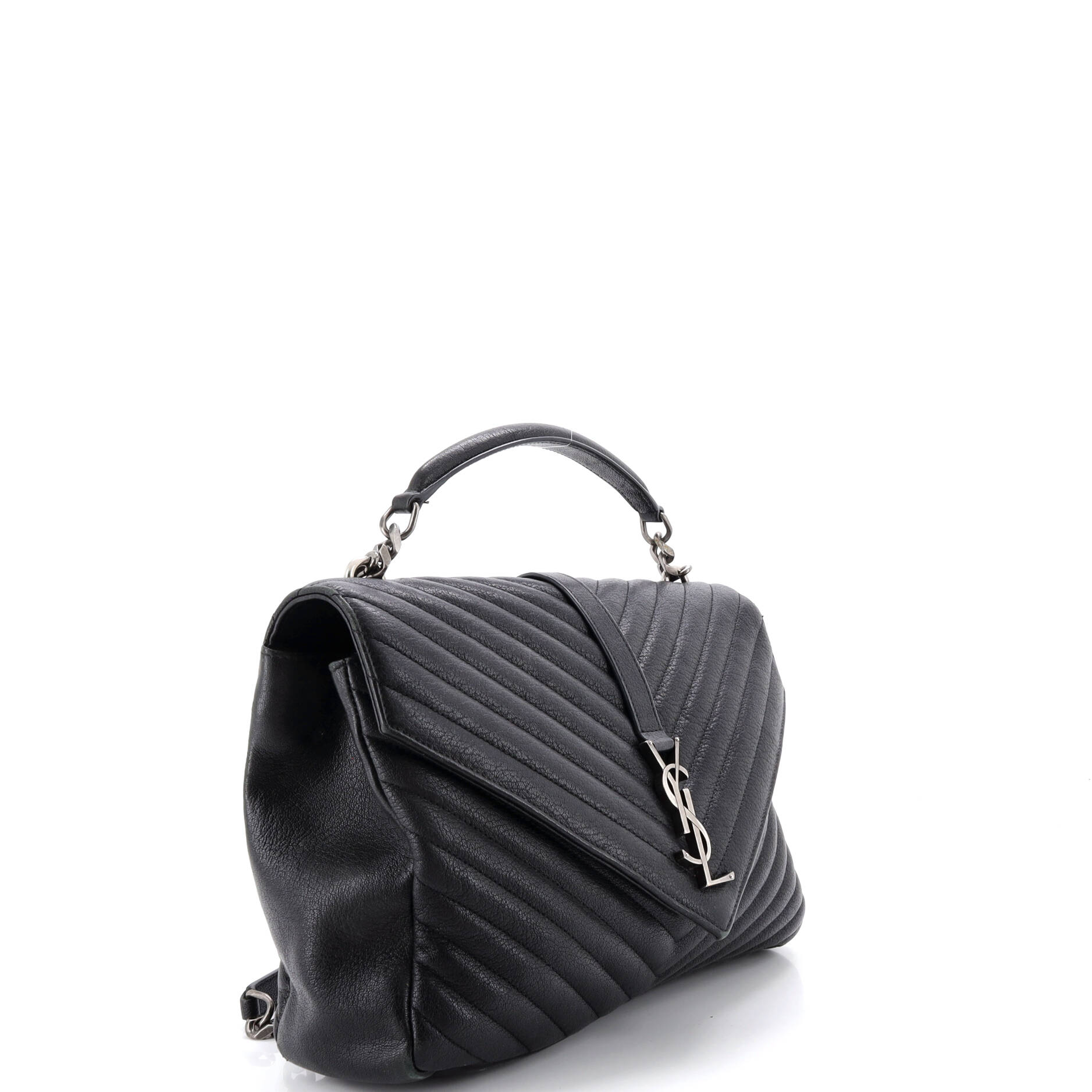 Classic Monogram College Bag Matelasse Chevron Leather Large