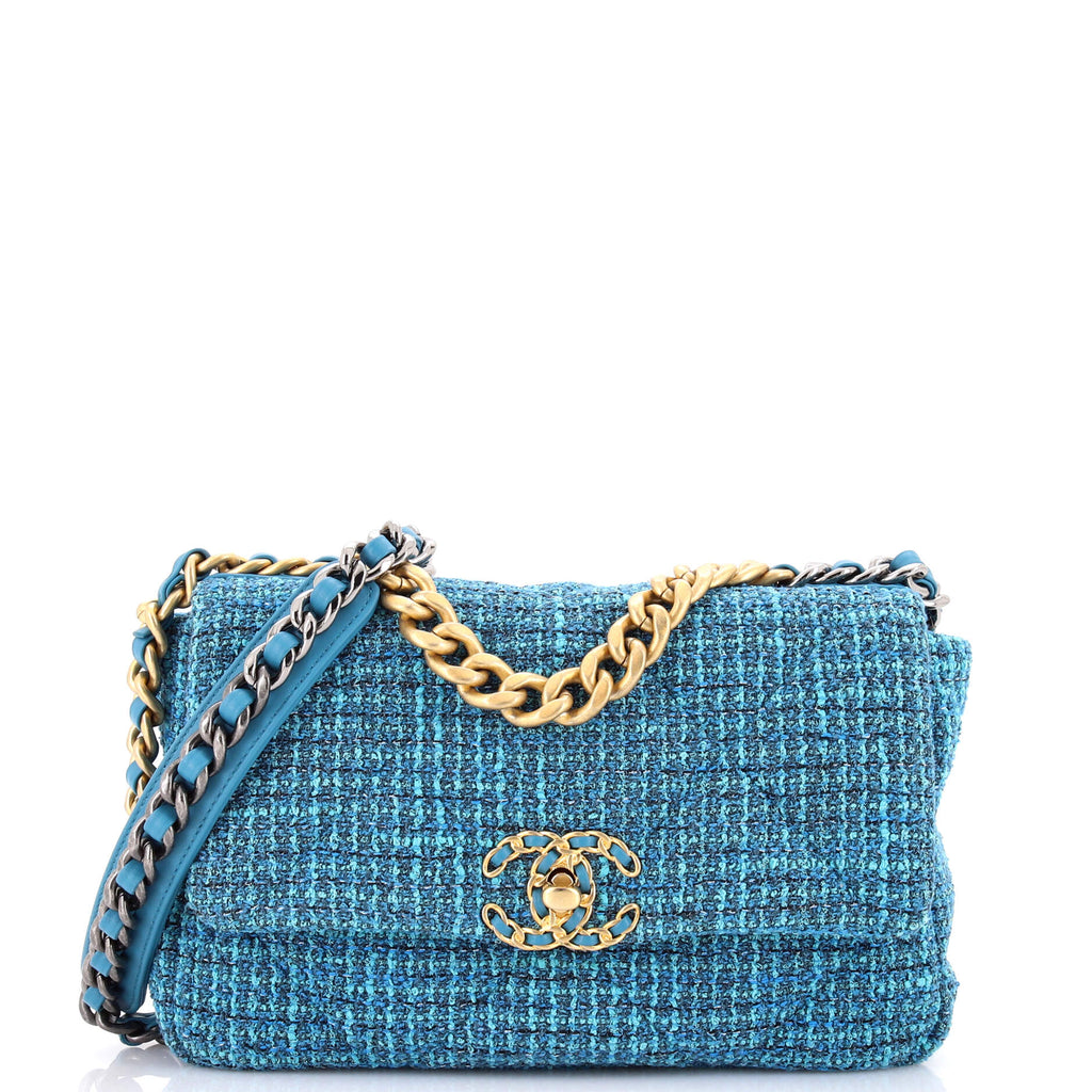 19 Flap Bag Quilted Tweed Medium