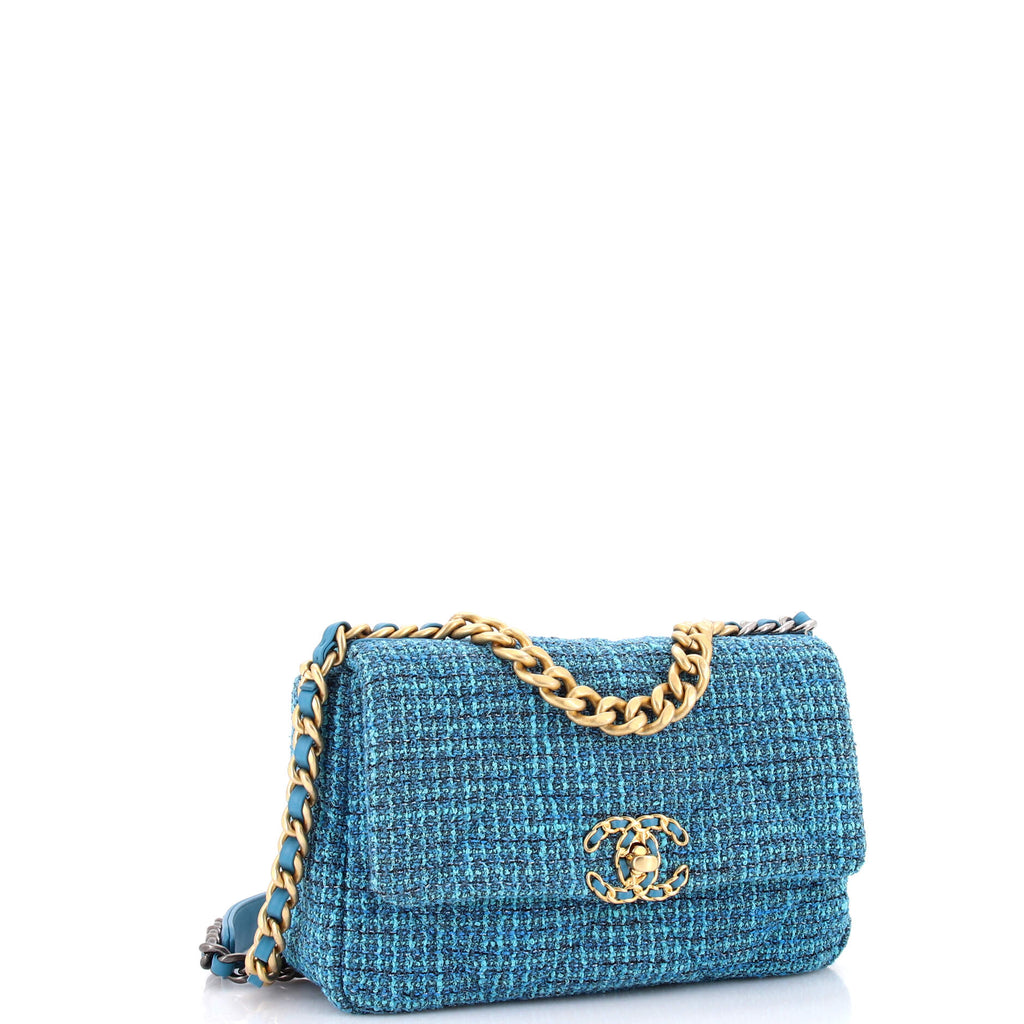 19 Flap Bag Quilted Tweed Medium