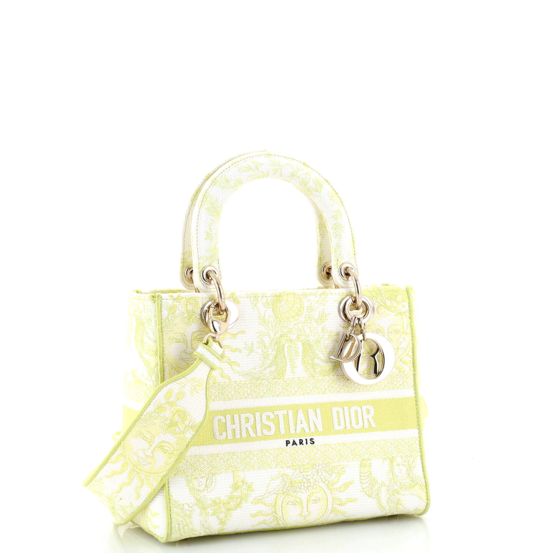 Lady D-Lite Bag Embroidered Canvas Medium