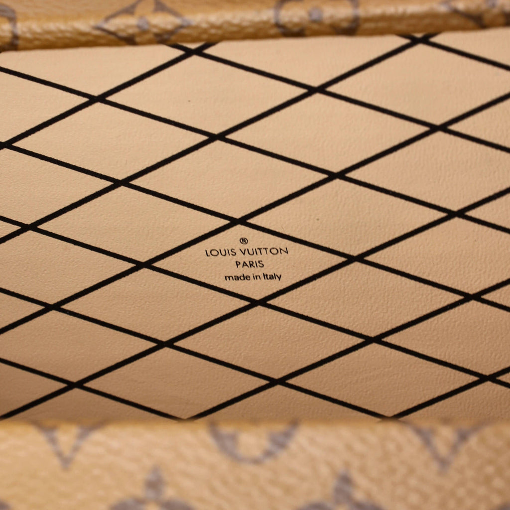 Petite Malle Handbag Damier Tressage Monogram Canvas and Leather