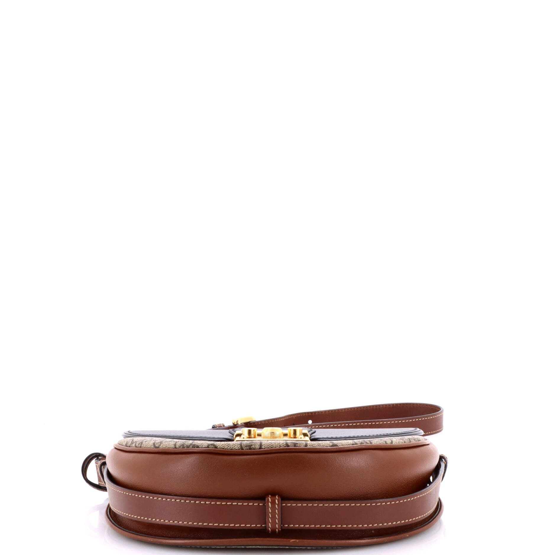 Padlock Saddle Shoulder Bag GG Coated Canvas and Leather Small