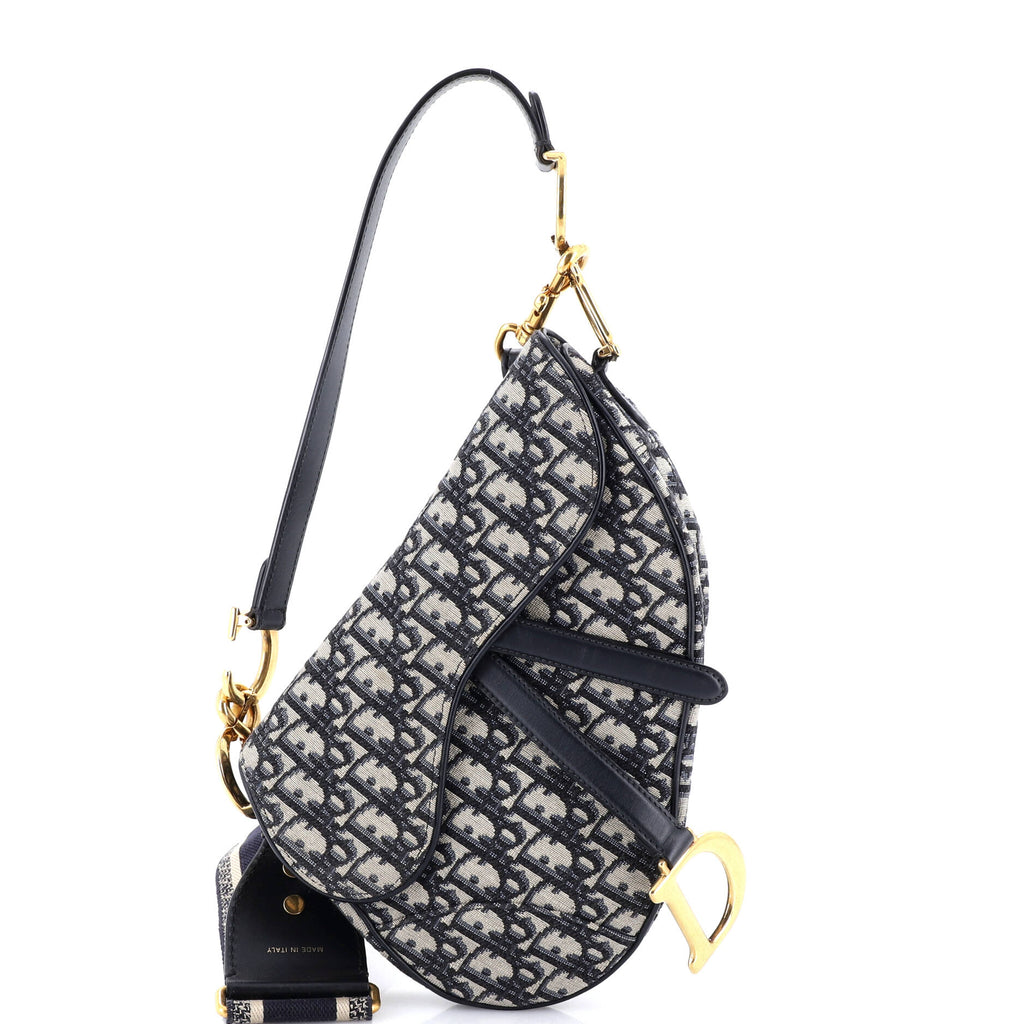 Saddle Handbag with Strap Oblique Canvas Medium