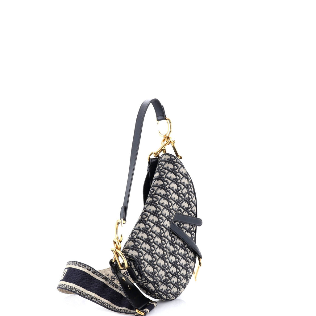 Saddle Handbag with Strap Oblique Canvas Medium