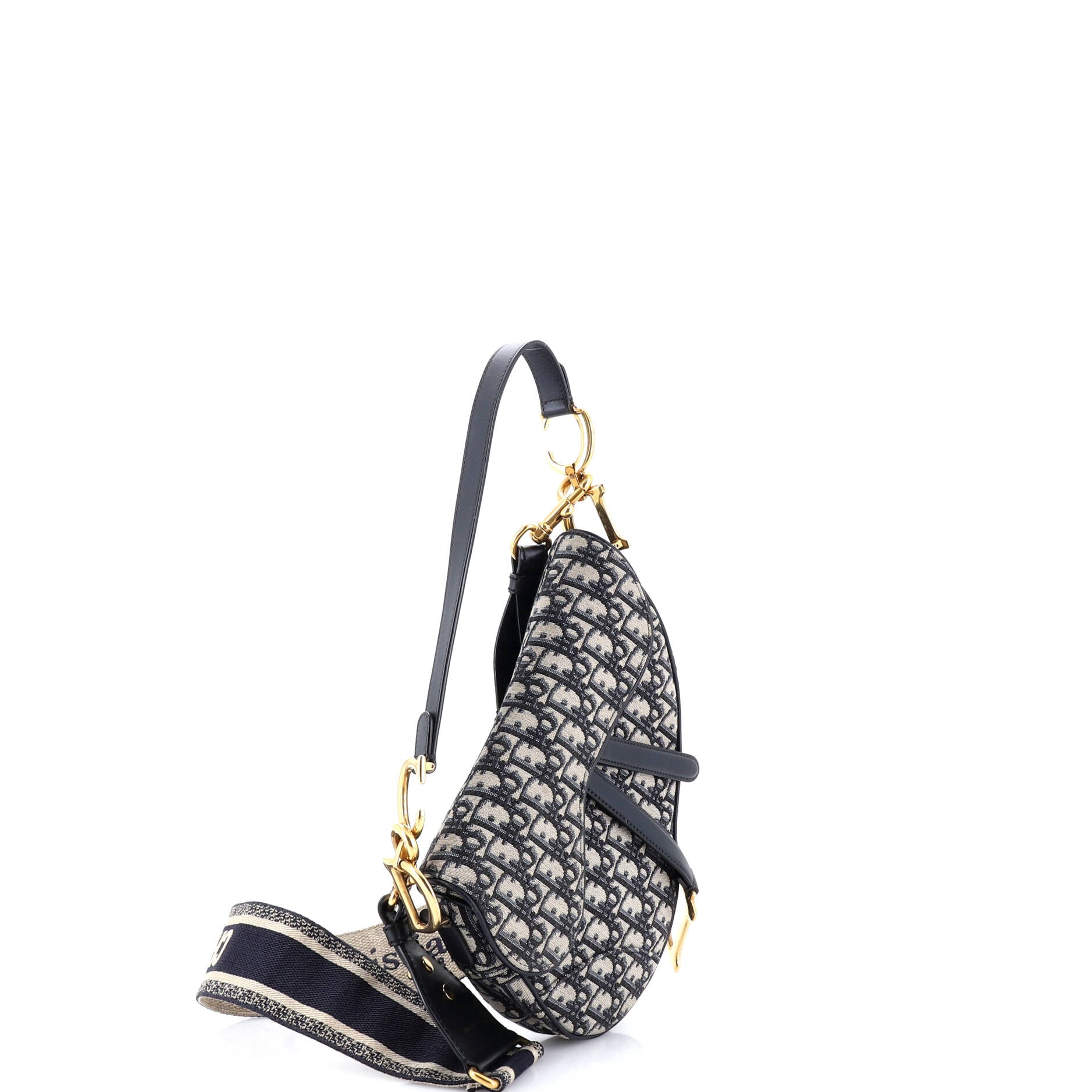Saddle Handbag with Strap Oblique Canvas Medium