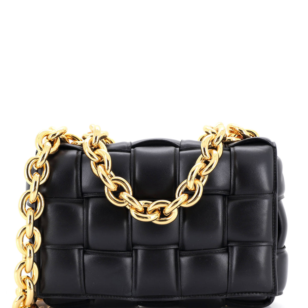Cassette Chain Crossbody Bag Padded Maxi Intrecciato Leather