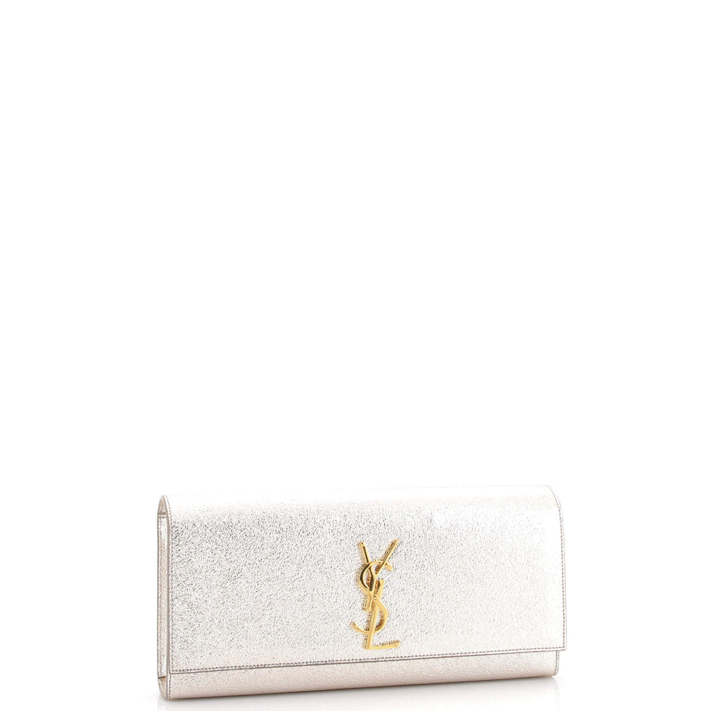 Classic Monogram Clutch Metallic Calfskin Long