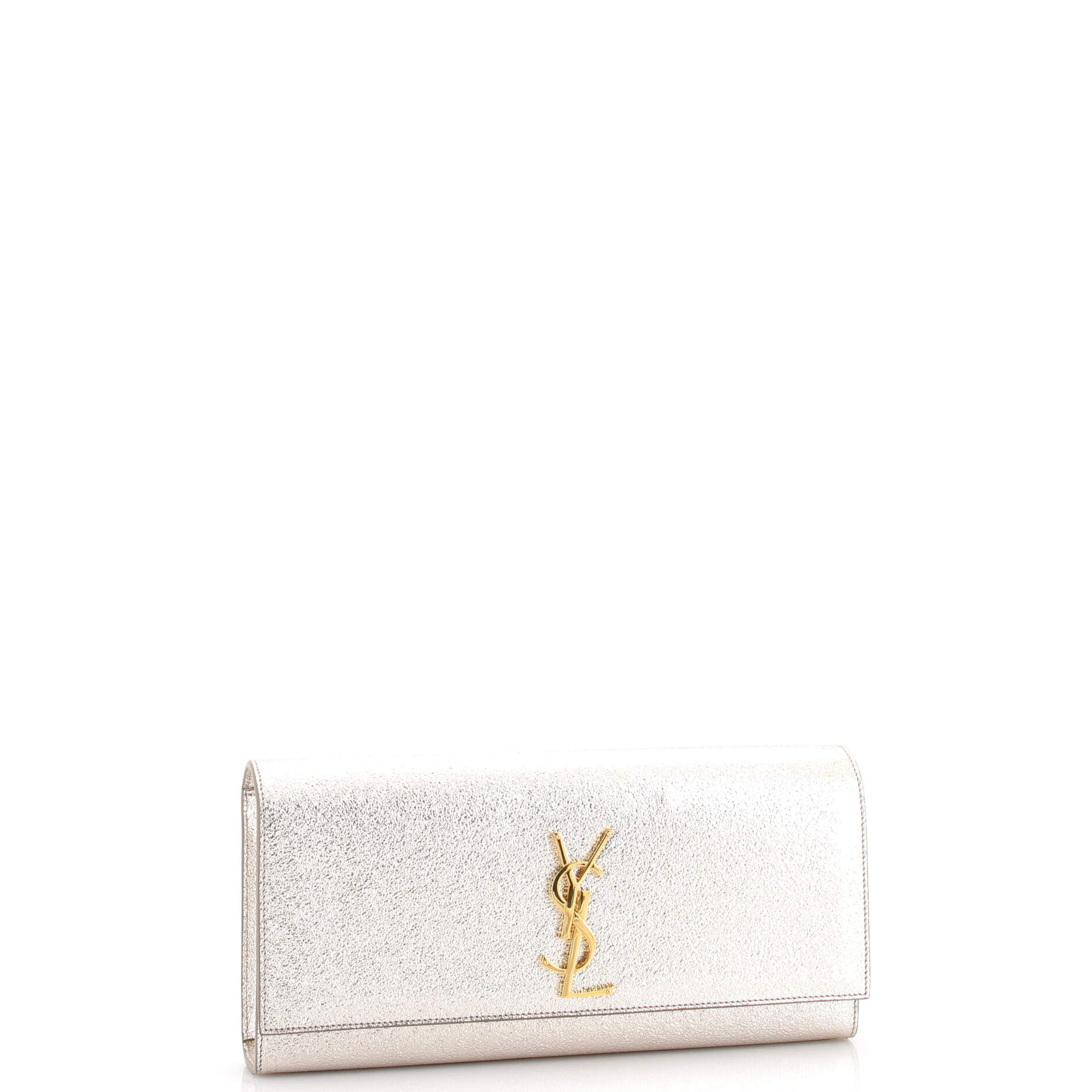 Classic Monogram Clutch Metallic Calfskin Long
