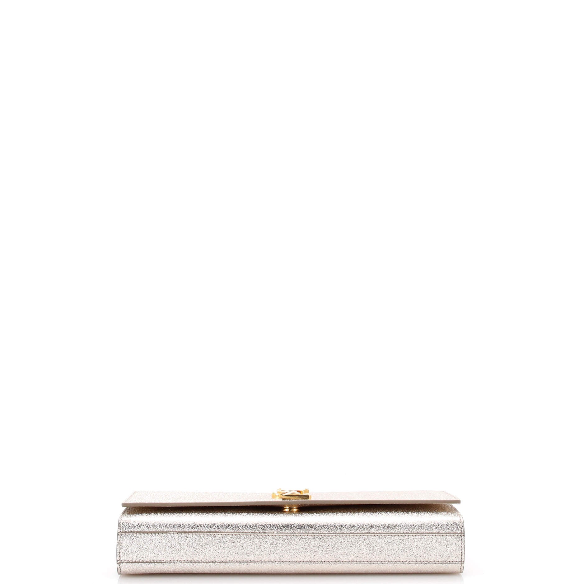 Classic Monogram Clutch Metallic Calfskin Long