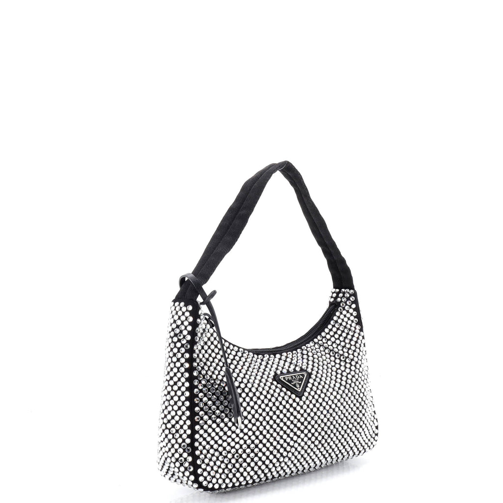 Re-Edition 2000 Hobo Crystal Embellished Satin Mini