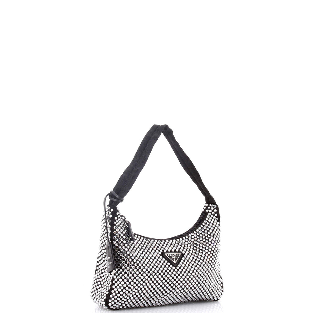 Re-Edition 2000 Hobo Crystal Embellished Satin Mini