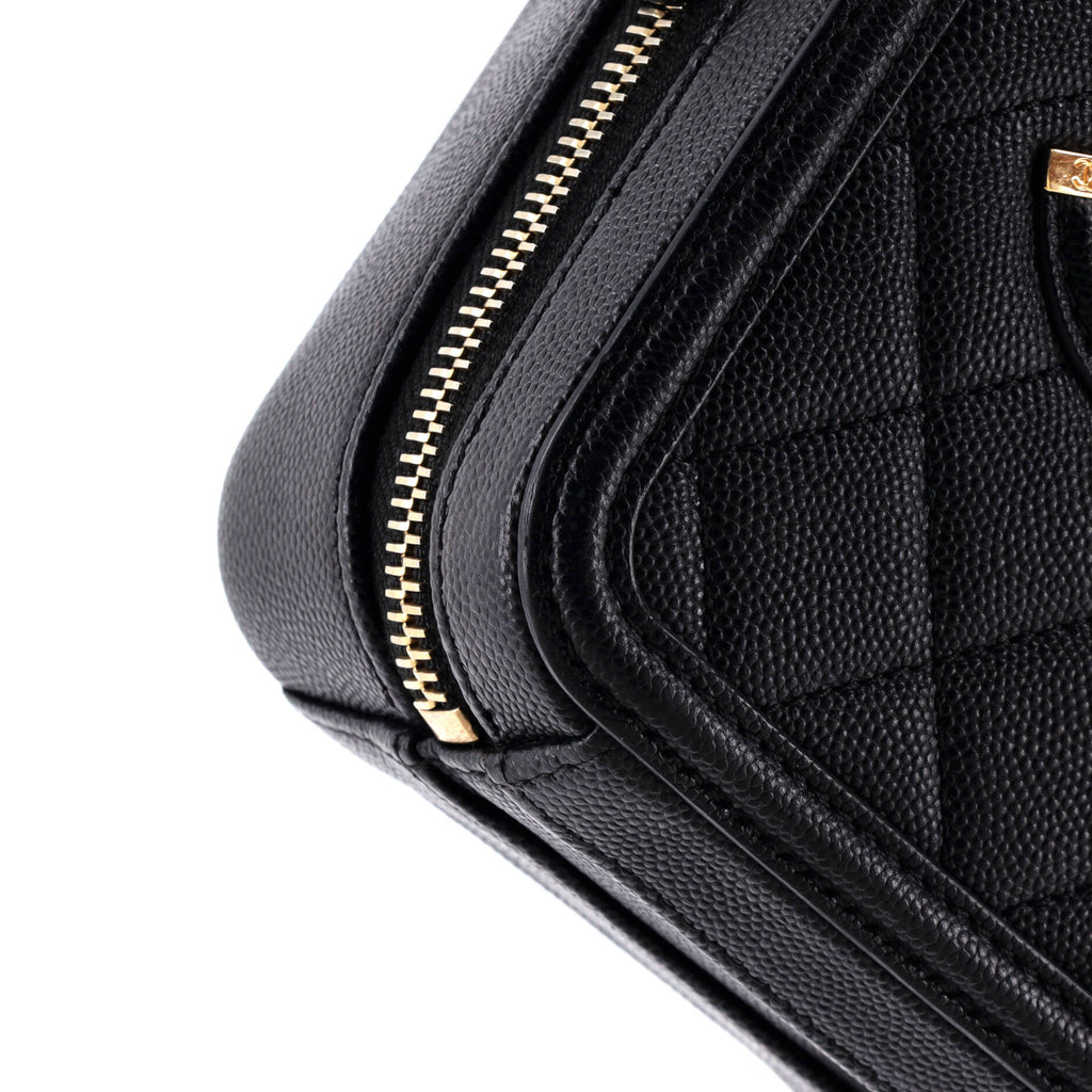 Filigree Vertical Vanity Case Quilted Caviar
