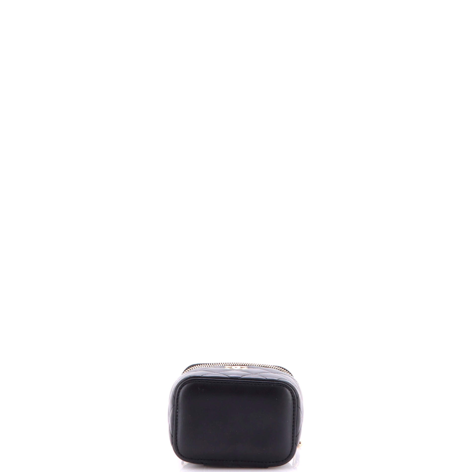 Classic Top Handle Vanity Case with Chain Quilted Lambskin Mini
