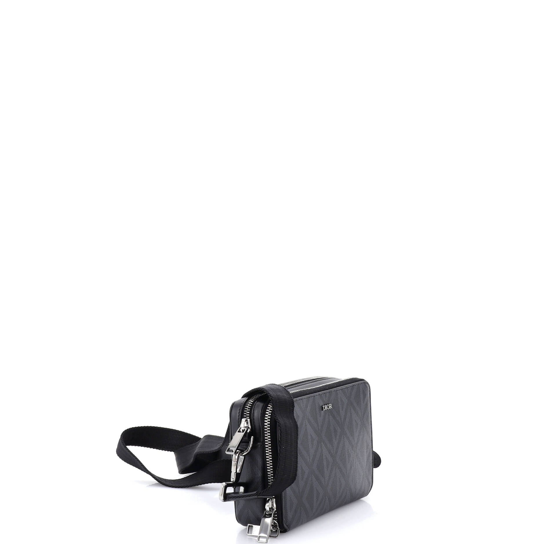 Double Zip Crossbody Pouch CD Diamond Coated Canvas