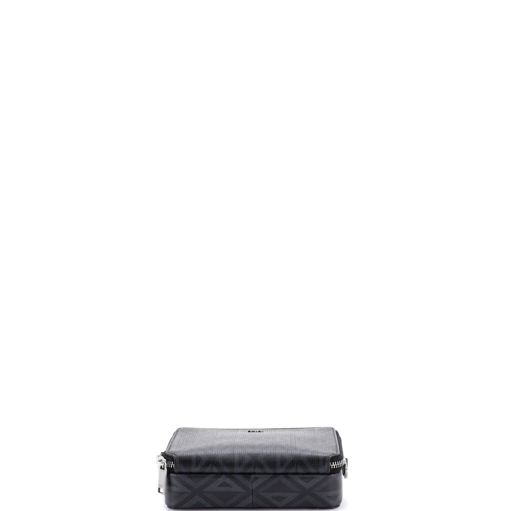 Double Zip Crossbody Pouch CD Diamond Coated Canvas