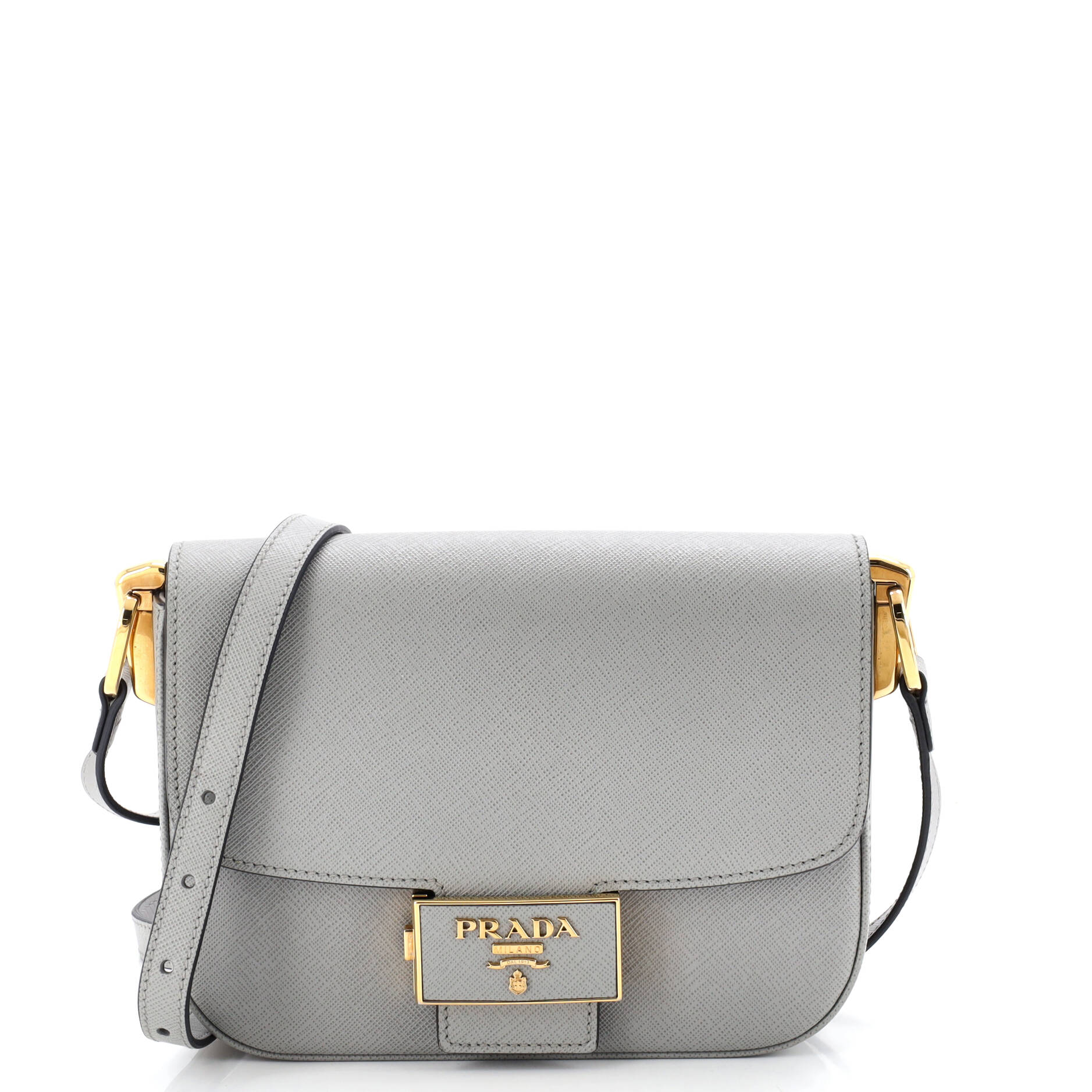 Embleme Flap Bag Saffiano Leather Small